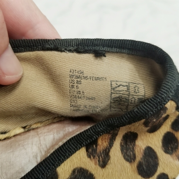 Lands End Ballerina Flats Animal cheetah Print Calf Hair bow accents 8.5 USED - Picture 9 of 15